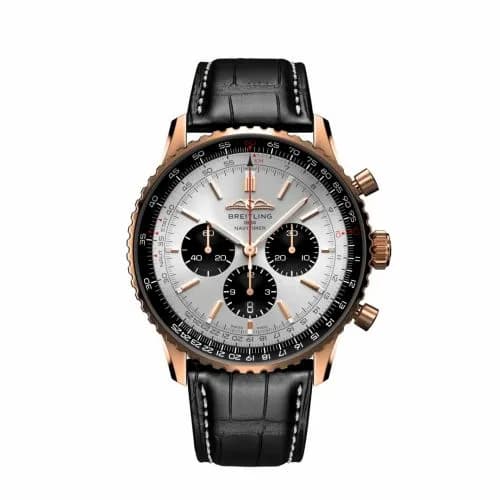 Breitling Navitimer B01 Chronograph 46 Red Gold / Silver / Alligator RB0137241G1P1 — фото часов Breitling Navitimer B01 Chronograph 46 Red Gold / Silver / Alligator RB0137241G1P1 — фото часов