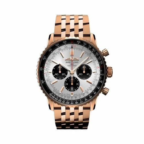 Breitling Navitimer B01 Chronograph 46 Red Gold / Silver / Bracelet RB0137241G1R1 — фото часов Breitling Navitimer B01 Chronograph 46 Red Gold / Silver / Bracelet RB0137241G1R1 — фото часов