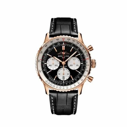 Breitling Navitimer B01 Chronograph 43 Red Gold / Black / Alligator - Folding RB0138211B1P1 — фото часов Breitling Navitimer B01 Chronograph 43 Red Gold / Black / Alligator - Folding RB0138211B1P1 — фото часов