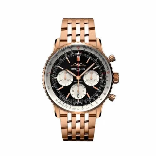 Breitling Navitimer B01 Chronograph 43 Red Gold / Black / Bracelet RB0138211B1R1 — фото часов Breitling Navitimer B01 Chronograph 43 Red Gold / Black / Bracelet RB0138211B1R1 — фото часов