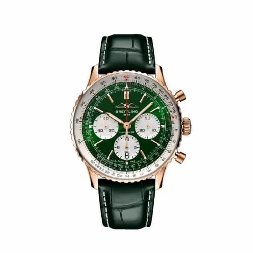Breitling Navitimer B01 Chronograph 43 Red Gold / Green / Boutique Edition RB01384A1L1P1 — фото часов Breitling Navitimer B01 Chronograph 43 Red Gold / Green / Boutique Edition RB01384A1L1P1 — фото часов