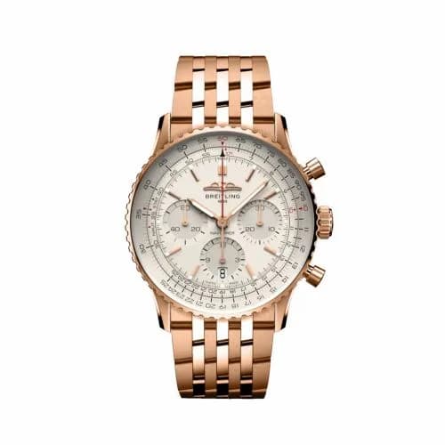 Breitling Navitimer B01 Chronograph 41 Red Gold / Silver / Bracelet RB0139211G1R1 — фото часов Breitling Navitimer B01 Chronograph 41 Red Gold / Silver / Bracelet RB0139211G1R1 — фото часов