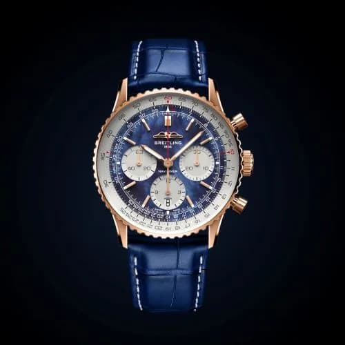 Breitling Navitimer B01 Chronograph 41 Red Gold / Blue MOP / S&S Hanoi RB01392A1C1P1 — фото часов Breitling Navitimer B01 Chronograph 41 Red Gold / Blue MOP / S&S Hanoi RB01392A1C1P1 — фото часов