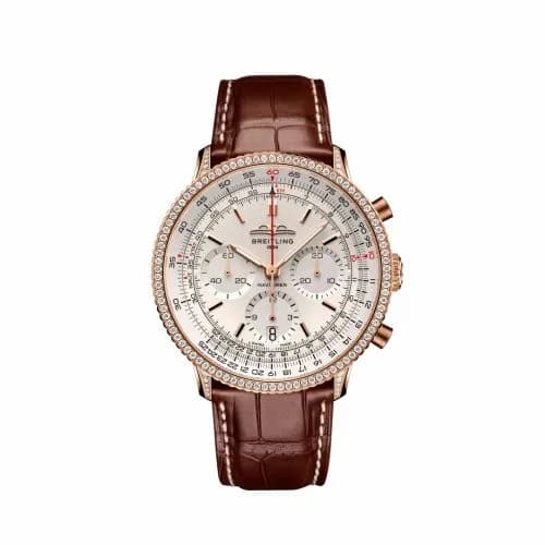 Breitling Navitimer B01 Chronograph 41 Red Gold - Diamond / White / Alligator RB0139631G1P1 — фото часов Breitling Navitimer B01 Chronograph 41 Red Gold - Diamond / White / Alligator RB0139631G1P1 — фото часов