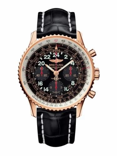 Breitling Cosmonaute Red Gold / Black / Croco RB0210B5.BC19.743P