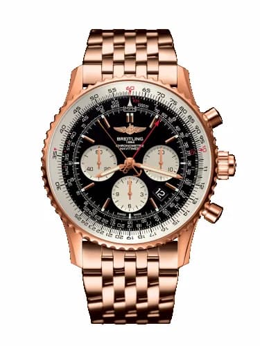 Breitling Navitimer Rattrapante Red Gold / Black / Bracelet RB031121/BG11/443R — фото часов Breitling Navitimer Rattrapante Red Gold / Black / Bracelet RB031121/BG11/443R — фото часов