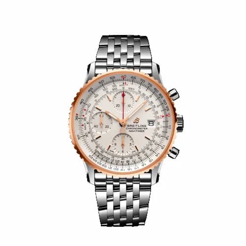 Breitling Navitimer 1 Chronograph 41 Stainless Steel / Red Gold / Silver / Bracelet U13324211G1A1 — фото часов Breitling Navitimer 1 Chronograph 41 Stainless Steel / Red Gold / Silver / Bracelet U13324211G1A1 — фото часов