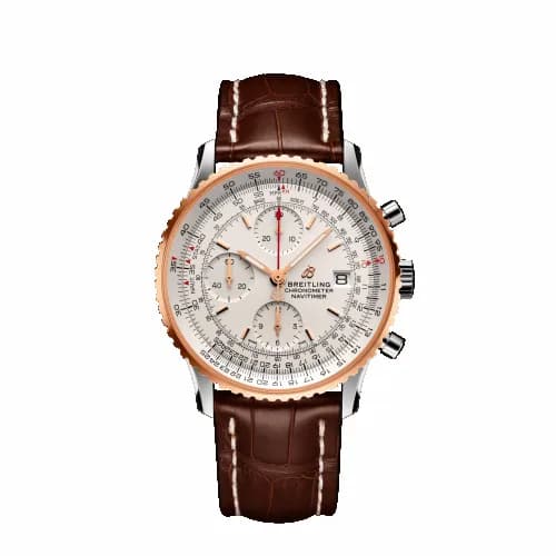 Breitling Navitimer 1 Chronograph 41 Stainless Steel / Red Gold / Silver / Croco / Pin U13324211G1P1 — фото часов Breitling Navitimer 1 Chronograph 41 Stainless Steel / Red Gold / Silver / Croco / Pin U13324211G1P1 — фото часов