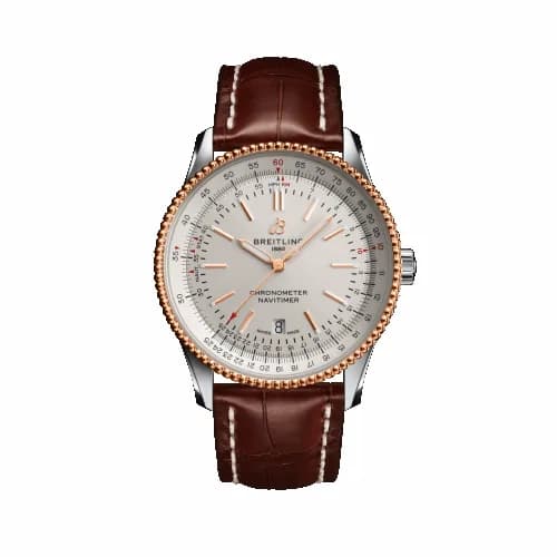 Breitling Navitimer Automatic 41 Automatic Stainless Steel / Rose Gold / Silver / Croco / Folding U17326211G1P2 — фото часов Breitling Navitimer Automatic 41 Automatic Stainless Steel / Rose Gold / Silver / Croco / Folding U17326211G1P2 — фото часов