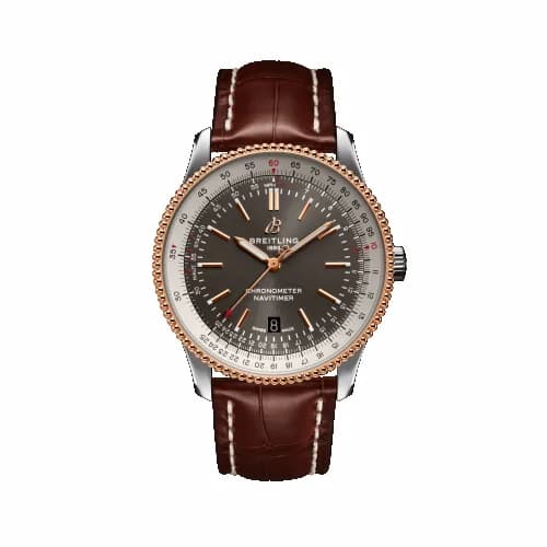 Breitling Navitimer Automatic 41 Automatic Stainless Steel / Rose Gold / Grey / Croco / Folding U17326211M1P2 — фото часов Breitling Navitimer Automatic 41 Automatic Stainless Steel / Rose Gold / Grey / Croco / Folding U17326211M1P2 — фото часов