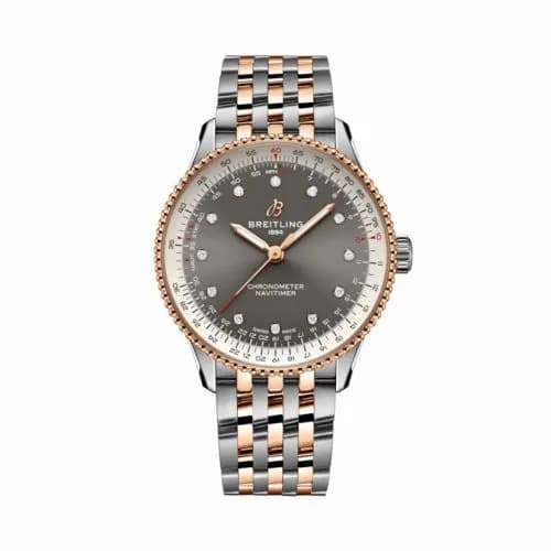 Breitling Navitimer Automatic 36 Stainless Steel - Red Gold / Grey / Bracelet U173271A1B1U1 — фото часов Breitling Navitimer Automatic 36 Stainless Steel - Red Gold / Grey / Bracelet U173271A1B1U1 — фото часов