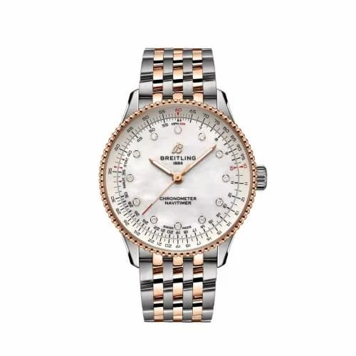 Breitling Navitimer Automatic 36 Stainless Steel - Red Gold / MOP / Bracelet U17327211A1U1 — фото часов Breitling Navitimer Automatic 36 Stainless Steel - Red Gold / MOP / Bracelet U17327211A1U1 — фото часов