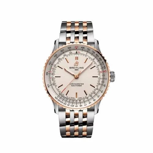 Breitling Navitimer Automatic 41 Automatic Stainless Steel - Red Gold / Silver / Bracelet U17329F41G1U1 — фото часов Breitling Navitimer Automatic 41 Automatic Stainless Steel - Red Gold / Silver / Bracelet U17329F41G1U1 — фото часов