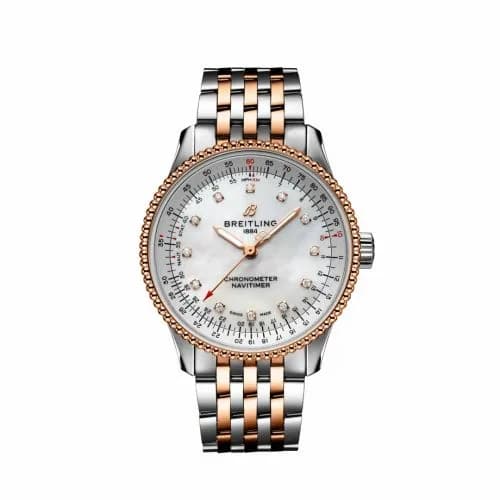 Breitling Navitimer 1 35 Automatic Stainless Steel / Red Gold / MOP / Bracelet U17395211A1U1 — фото часов Breitling Navitimer 1 35 Automatic Stainless Steel / Red Gold / MOP / Bracelet U17395211A1U1 — фото часов
