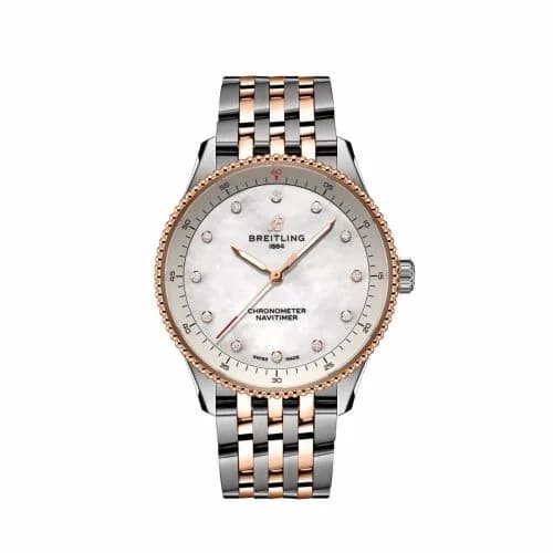 Breitling Navitimer Quartz 32 Stainless Steel - Red Gold / MOP / Bracelet U77320E61A1U1 — фото часов Breitling Navitimer Quartz 32 Stainless Steel - Red Gold / MOP / Bracelet U77320E61A1U1 — фото часов