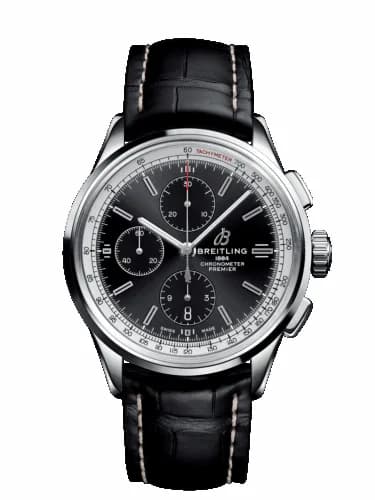 Breitling Premier Chronograph 42 Stainless Steel / Black / Croco Black / Folding A13315351B1P1 — фото часов Breitling Premier Chronograph 42 Stainless Steel / Black / Croco Black / Folding A13315351B1P1 — фото часов