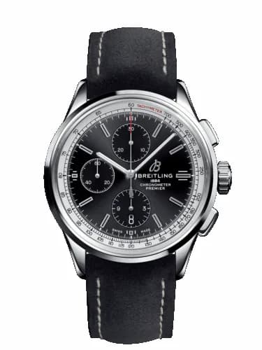 Breitling Premier Chronograph 42 Stainless Steel / Black / Nubuck Black / Tang A13315351B1X2 — фото часов Breitling Premier Chronograph 42 Stainless Steel / Black / Nubuck Black / Tang A13315351B1X2 — фото часов