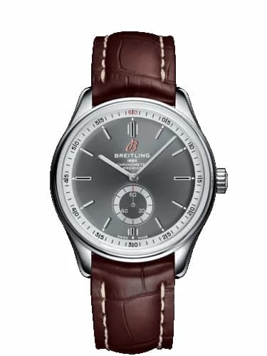 Breitling Premier Automatic 40 Stainless Steel / Anthracite / Croco Brown / Tang A37340351B1P2
