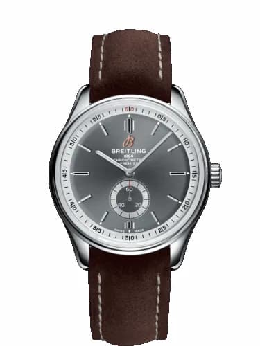 Breitling Premier Automatic 40 Stainless Steel / Anthracite / Nubuck Brown / Tang A37340351B1X2