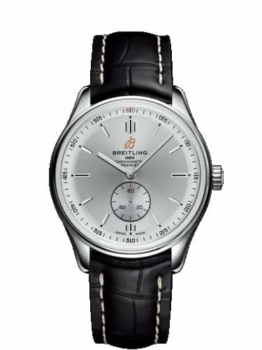 Breitling Premier Automatic 40 Stainless Steel / Silver / Croco Black / Tang A37340351G1P2