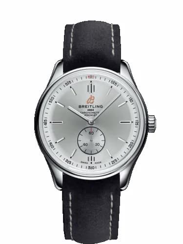 Breitling Premier Automatic 40 Stainless Steel / Silver / Nubuck Anthracite / Tang A37340351G1X2