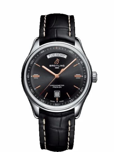 Breitling Premier Automatic Day & Date 40 Stainless Steel / Black / Croco Black / Tang A45340241B1P2