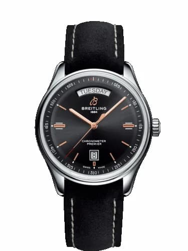 Breitling Premier Automatic Day & Date 40 Stainless Steel / Black / Nubuck Black / Folding A45340241B1X2 — фото часов Breitling Premier Automatic Day & Date 40 Stainless Steel / Black / Nubuck Black / Folding A45340241B1X2 — фото часов