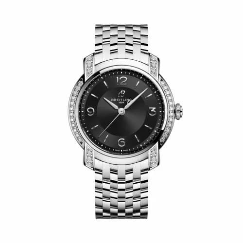 Breitling Lady Premier 32 SuperQuartz Stainless Steel - Diamond / Midnight Black / Bracelet A77330671B1A1