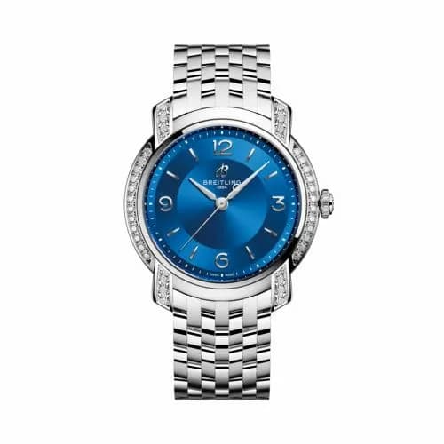 Breitling Lady Premier 32 SuperQuartz Stainless Steel - Diamond / Ink Blue / Bracelet A77330671C1A1
