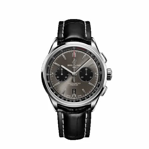 Breitling Premier B01 Chronograph 42 Stainless Steel / Anthracite / Croco / Pin AB0118221B1P2 — фото часов Breitling Premier B01 Chronograph 42 Stainless Steel / Anthracite / Croco / Pin AB0118221B1P2 — фото часов