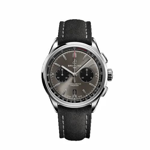 Breitling Premier B01 Chronograph 42 Stainless Steel / Anthracite / Nubuck / Folding AB0118221B1X1 — фото часов Breitling Premier B01 Chronograph 42 Stainless Steel / Anthracite / Nubuck / Folding AB0118221B1X1 — фото часов