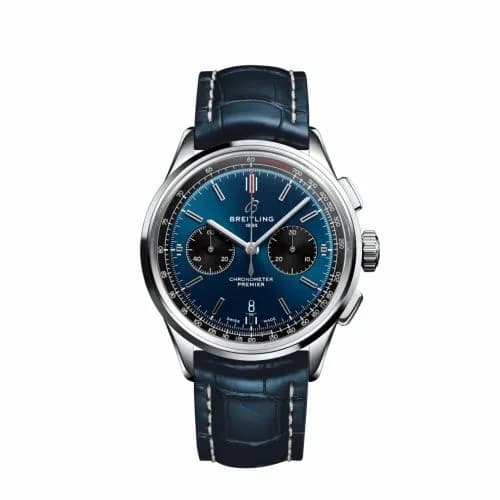 Breitling Premier B01 Chronograph 42 Stainless Steel / Blue / Croco / Pin AB0118221C1P2 — фото часов Breitling Premier B01 Chronograph 42 Stainless Steel / Blue / Croco / Pin AB0118221C1P2 — фото часов