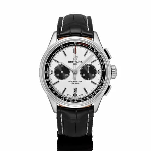 Breitling Premier B01 Chronograph 42 Stainless Steel / Silver / Croco / Folding AB0118221G1P1 — фото часов Breitling Premier B01 Chronograph 42 Stainless Steel / Silver / Croco / Folding AB0118221G1P1 — фото часов