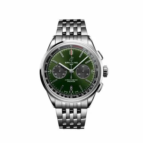 Breitling Premier B01 Chronograph 42 Stainless Steel / Green / Bracelet AB0118221L1A1 — фото часов Breitling Premier B01 Chronograph 42 Stainless Steel / Green / Bracelet AB0118221L1A1 — фото часов
