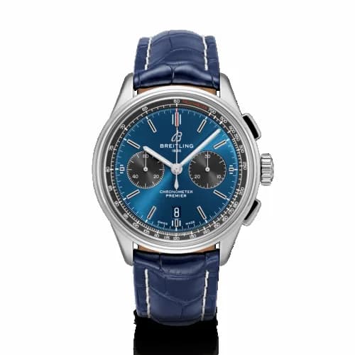 Breitling Premier B01 Chronograph 42 Stainless Steel / Blue / Croco / Folding AB0118A61C1P1 — фото часов Breitling Premier B01 Chronograph 42 Stainless Steel / Blue / Croco / Folding AB0118A61C1P1 — фото часов