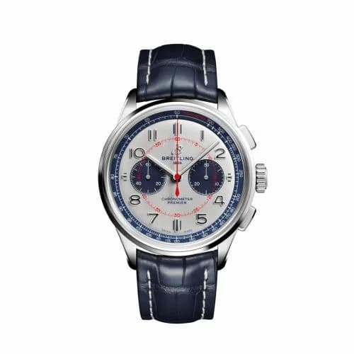 Breitling Premier B01 Chronograph 42 Bentley Mulliner Stainless Steel / Silver / Croco / Pin AB0118A71G1P2 — фото часов Breitling Premier B01 Chronograph 42 Bentley Mulliner Stainless Steel / Silver / Croco / Pin AB0118A71G1P2 — фото часов