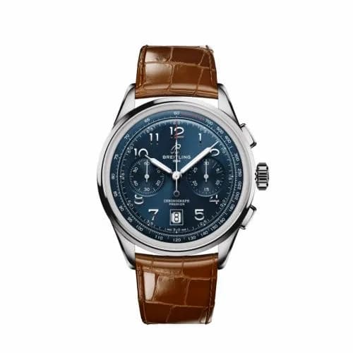 Breitling Premier B01 Chronograph 42 Stainless Steel / Blue / Alligator AB0145171C1P1 — фото часов Breitling Premier B01 Chronograph 42 Stainless Steel / Blue / Alligator AB0145171C1P1 — фото часов