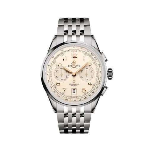 Breitling Premier B01 Chronograph 42 Stainless Steel / Cream / Bracelet AB0145211G1A1 — фото часов Breitling Premier B01 Chronograph 42 Stainless Steel / Cream / Bracelet AB0145211G1A1 — фото часов