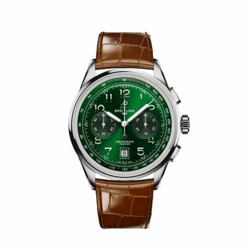 Breitling Premier B01 Chronograph 42 Stainless Steel / Green / Alligator AB0145371L1P1 — фото часов Breitling Premier B01 Chronograph 42 Stainless Steel / Green / Alligator AB0145371L1P1 — фото часов