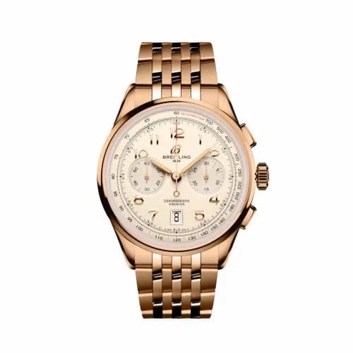 Breitling Premier B01 Chronograph 42 Red Gold / Cream / Bracelet RB0145371G1R1 — фото часов Breitling Premier B01 Chronograph 42 Red Gold / Cream / Bracelet RB0145371G1R1 — фото часов