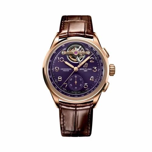 Breitling Premier Heritage B21 Chronograph Tourbillon Red Gold / Blue / Japan RB21203A1Q1P1