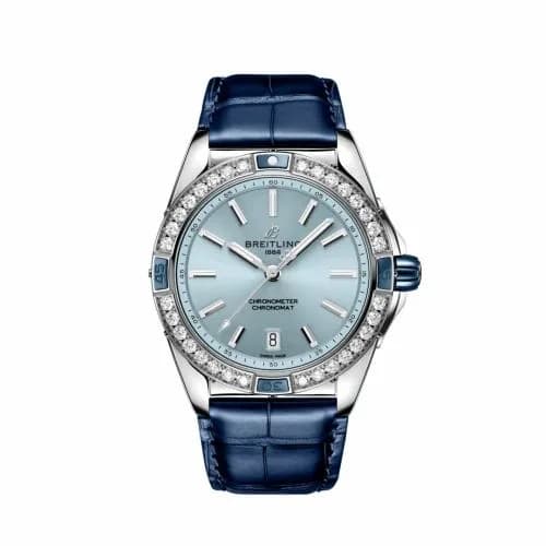 Breitling Super Chronomat 38 Stainless Steel / Ice Blue / Alligator A17356531C1P1