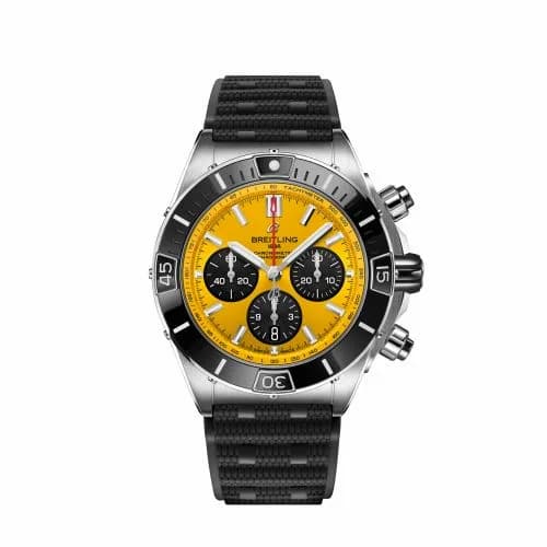 Breitling Super Chronomat B01 44 Stainless Steel / Yellow / Rubber / China AB01364A1I1S1 — фото часов Breitling Super Chronomat B01 44 Stainless Steel / Yellow / Rubber / China AB01364A1I1S1 — фото часов