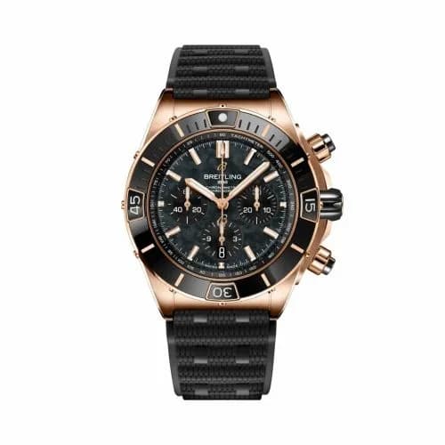 Breitling Super Chronomat B01 44 Red Gold / Black MOP / Rubber Rouleaux RB01365A1B1S1 — фото часов Breitling Super Chronomat B01 44 Red Gold / Black MOP / Rubber Rouleaux RB01365A1B1S1 — фото часов