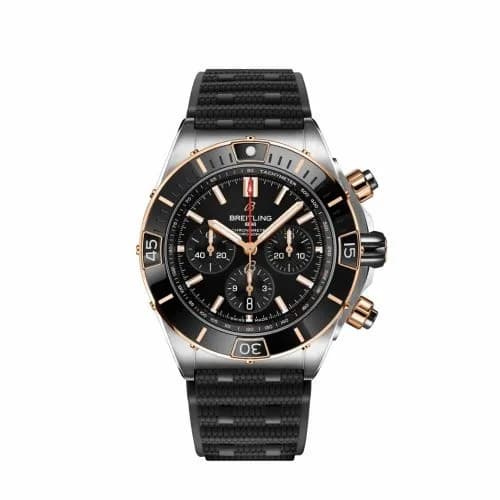 Breitling Super Chronomat B01 44 Stainless Steel - Red Gold / Black / Rubber Rouleaux UB0136251B1S1 — фото часов Breitling Super Chronomat B01 44 Stainless Steel - Red Gold / Black / Rubber Rouleaux UB0136251B1S1 — фото часов