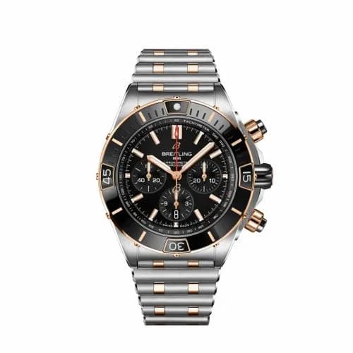 Breitling Super Chronomat B01 44 Stainless Steel - Red Gold / Black / Rouleaux UB0136251B1U1 — фото часов Breitling Super Chronomat B01 44 Stainless Steel - Red Gold / Black / Rouleaux UB0136251B1U1 — фото часов