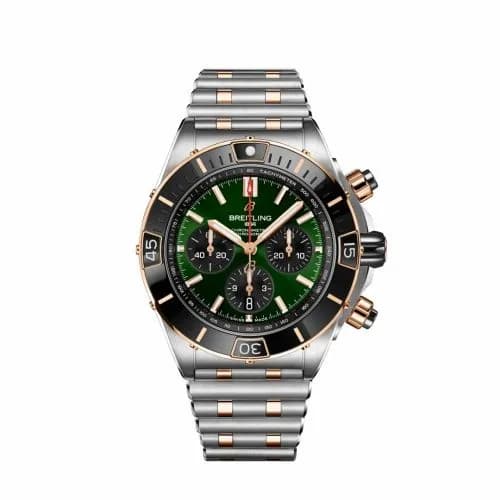 Breitling Super Chronomat B01 44 Stainless Steel - Red Gold / Green / Rouleaux UB0136251L1U1 — фото часов Breitling Super Chronomat B01 44 Stainless Steel - Red Gold / Green / Rouleaux UB0136251L1U1 — фото часов
