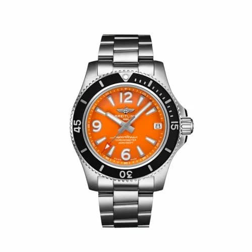 Breitling Superocean 36 Stainless Steel / Orange / Bracelet A17316D71O1A1 — фото часов Breitling Superocean 36 Stainless Steel / Orange / Bracelet A17316D71O1A1 — фото часов