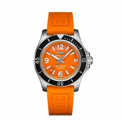 Breitling Superocean 36 Stainless Steel / Orange / Rubber A17316D71O1S1 — фото часов Breitling Superocean 36 Stainless Steel / Orange / Rubber A17316D71O1S1 — фото часов