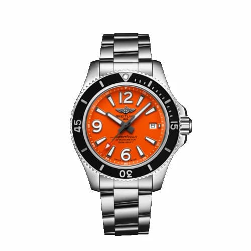 Breitling Superocean 42 Stainless Steel / Orange / Bracelet A17366D71O1A1 — фото часов Breitling Superocean 42 Stainless Steel / Orange / Bracelet A17366D71O1A1 — фото часов